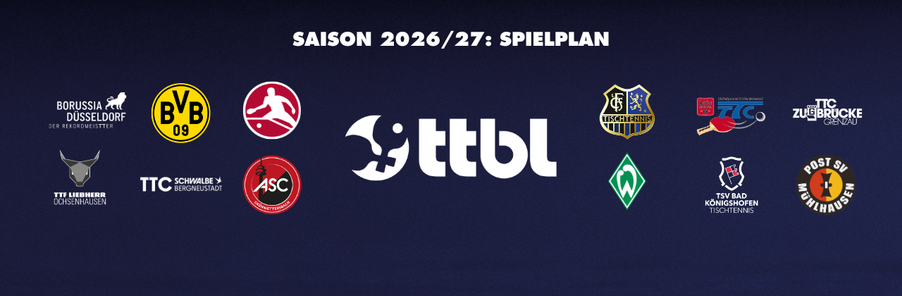 Auftakt am 16. August: TTBL veröffentlicht den Hinrunden-Spielplan 2026/27