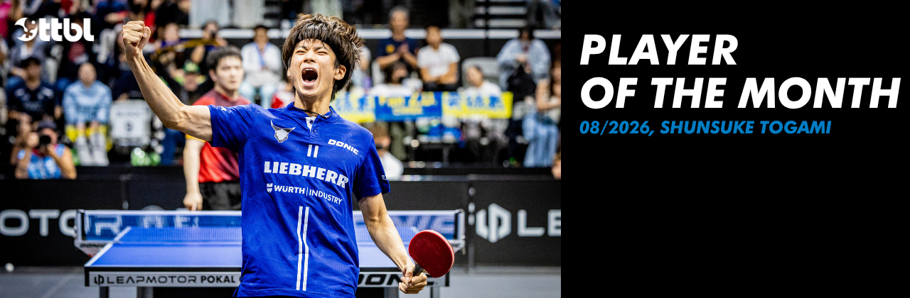The ‘TTBL Player of the Month for August’: Shunsuke Togami (TTF Liebherr Ochsenhausen)